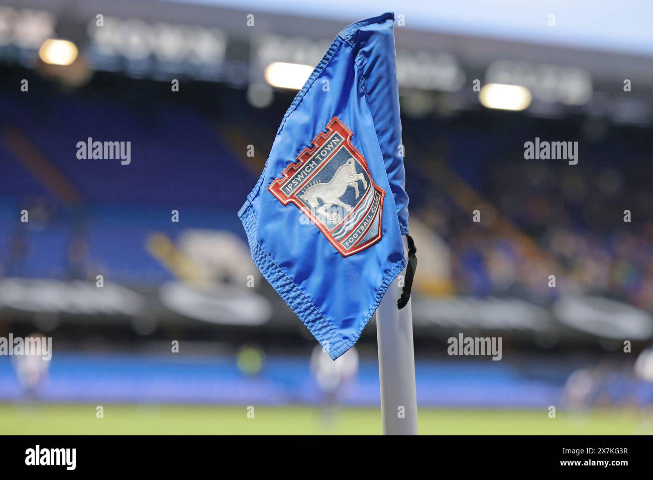 Ipswich, Regno Unito. 20 maggio 2024. Ipswich, Inghilterra, 20 maggio 2024: Bandiera d'angolo dell'Ipswich Town FC durante la finale della Suffolk Junior Cup tra Thurston FC e Woolverstone United a Portman Road (Promediapix/SPP) credito: SPP Sport Press Photo. /Alamy Live News Foto Stock