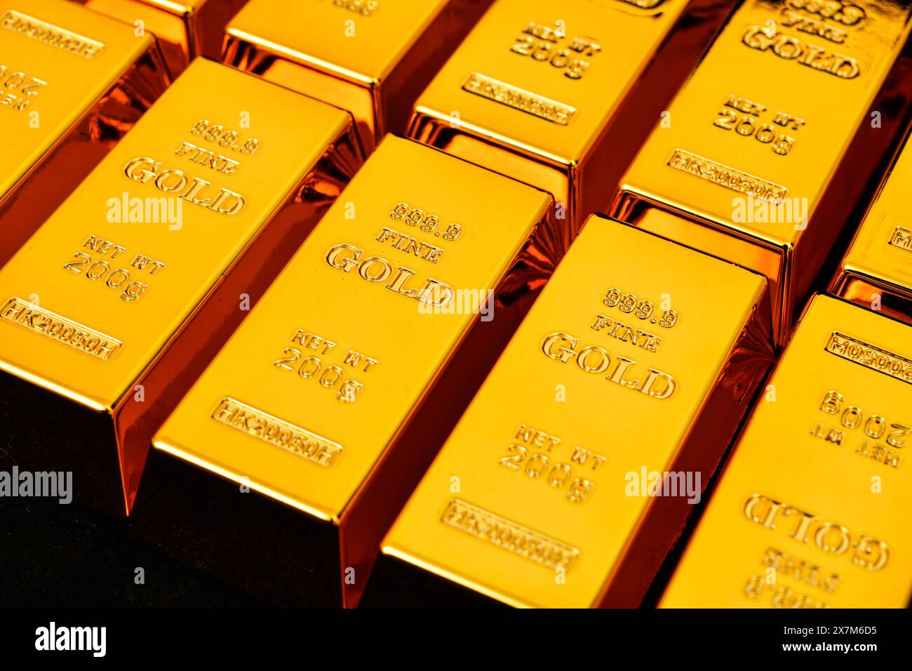 Primo piano Gold Bar, concetto di successo nel business e nella finanza Foto Stock