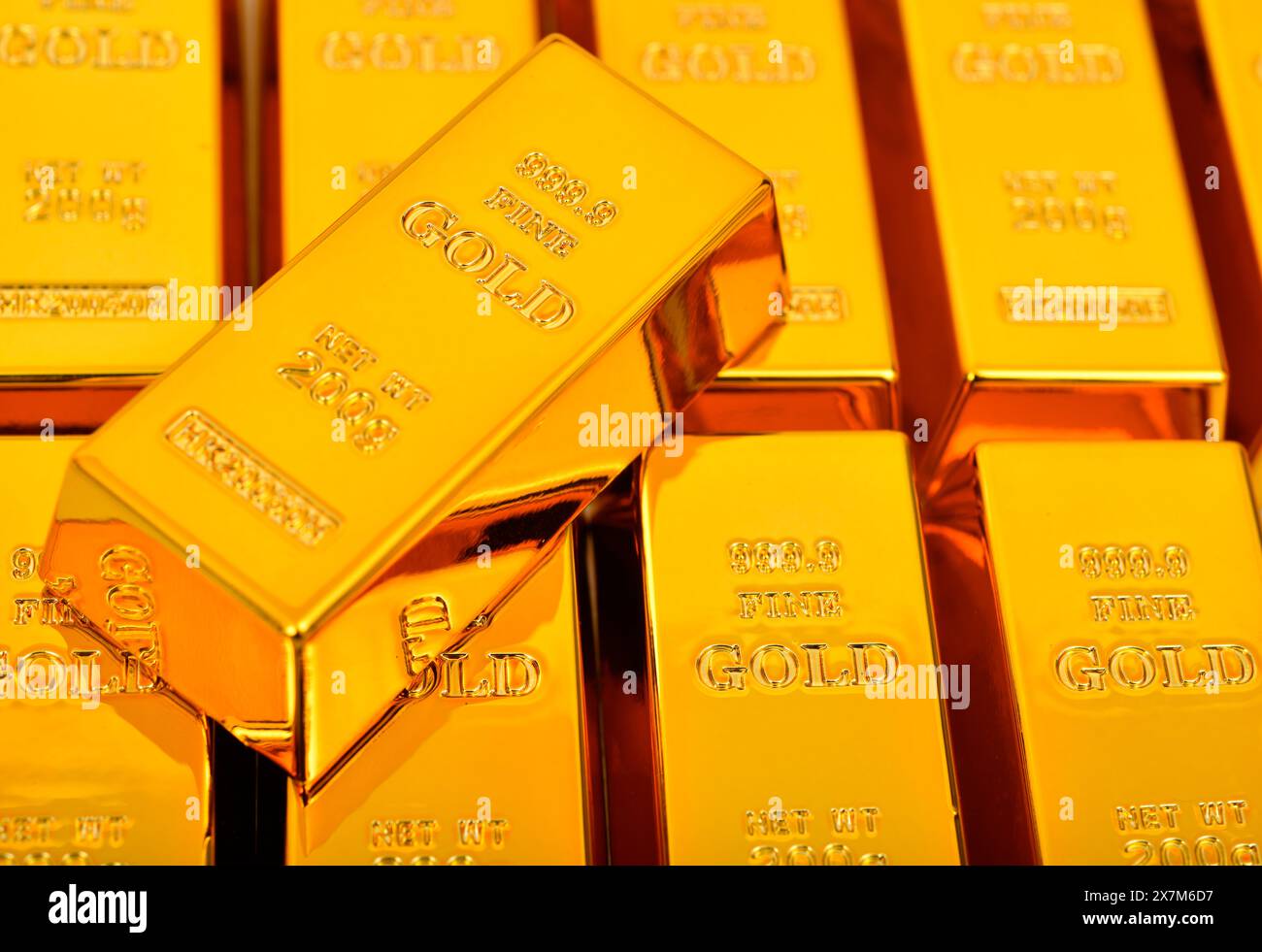 Primo piano Gold Bar, concetto di successo nel business e nella finanza Foto Stock