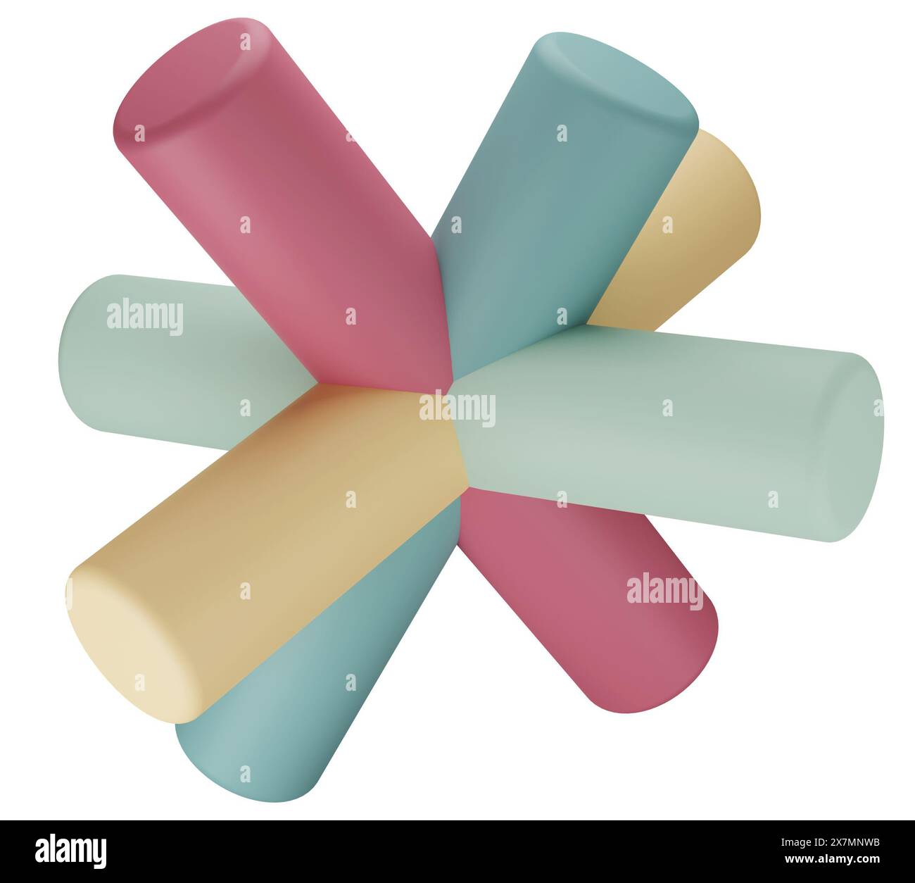 Illustrazione dell'oggetto di rendering 3D, clipart geometrico astratto Foto Stock
