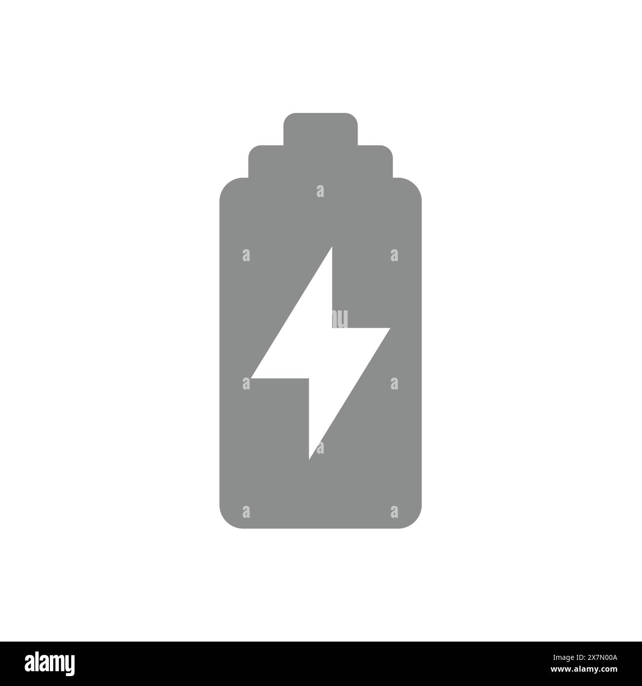 Icona vettoriale di carica completa della batteria. Simbolo di glifo semplice. Illustrazione Vettoriale