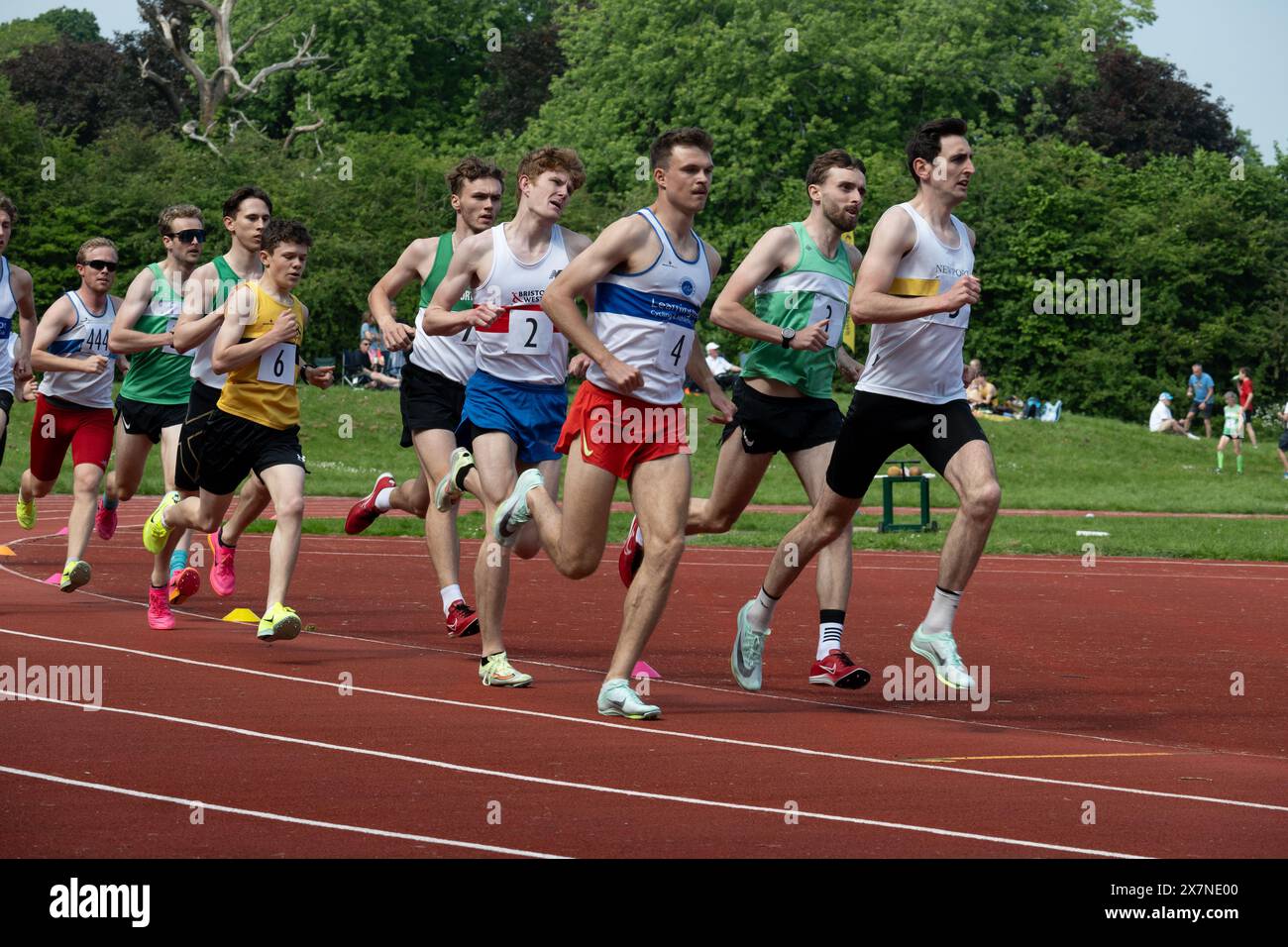 Club Athletics, 1500m race maschile, Leamington Spa, Regno Unito Foto Stock