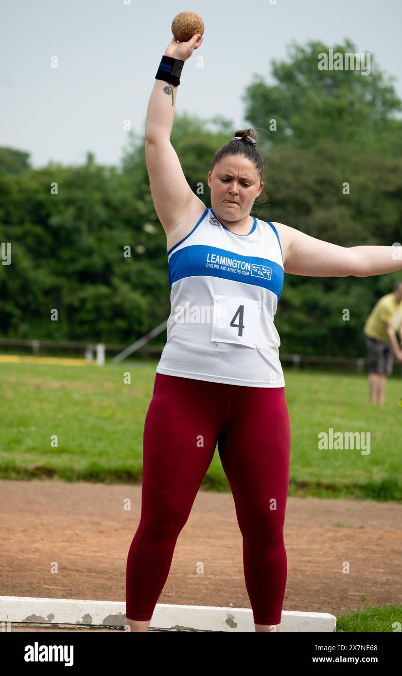 Club Athletics, Women's shot put, Leamington Spa, Regno Unito Foto Stock