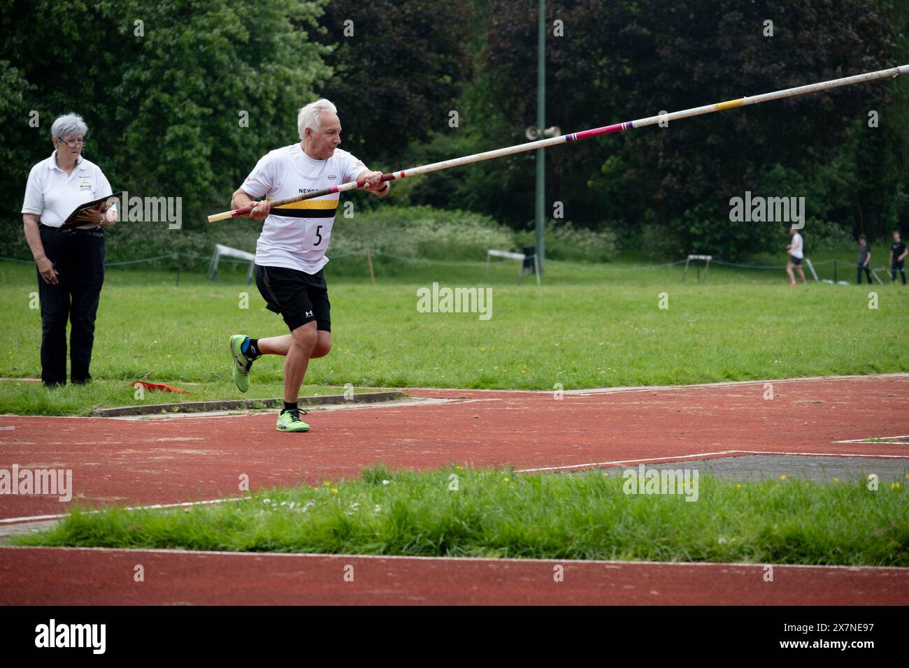 Club Athletics, pole vault maschile, Leamington Spa, Regno Unito Foto Stock