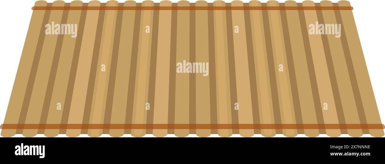 Piattaforma in legno di cartoni animati isolata su sfondo bianco Illustrazione Vettoriale