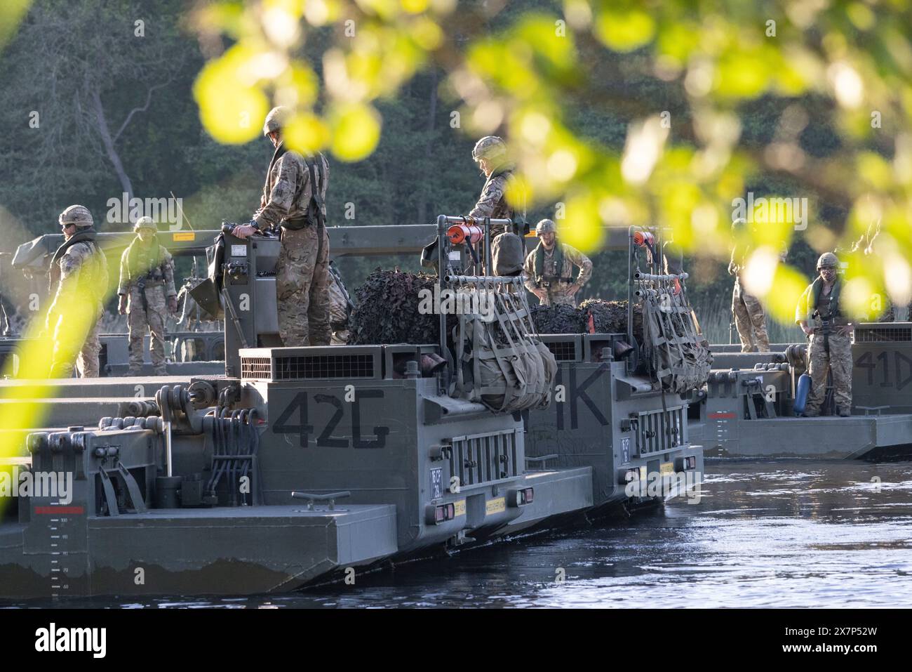 Esercitazione di risposta immediata esercitazione di terra, parte dell’esercitazione della NATO Steadfast Defender, il più grande esercizio del suo genere dalla guerra fredda, la Polonia. Foto Stock