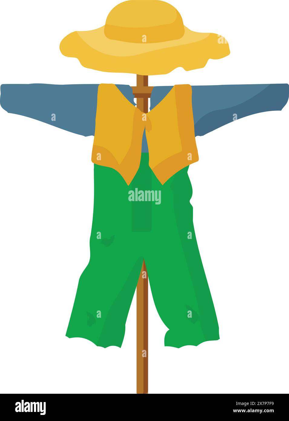 Spaventapasseri colorati isolati su sfondo bianco Illustrazione Vettoriale