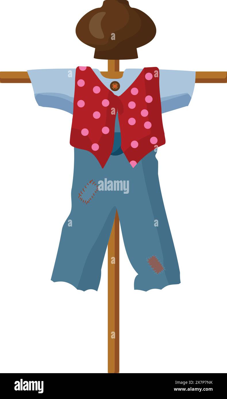 Illustrazione colorata dello spaventapasseri su sfondo bianco Illustrazione Vettoriale