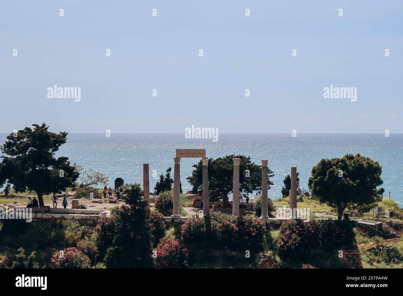 Rovine romane nell'antica città libanese di Biblo Foto Stock