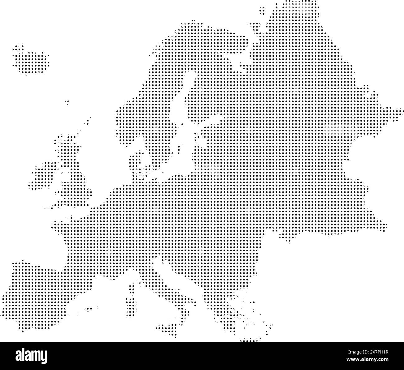 Immagine vettoriale tratteggiata della mappa europea Illustrazione Vettoriale