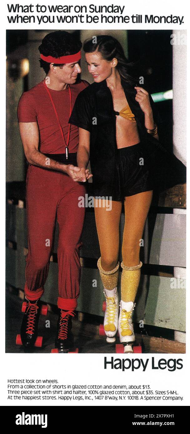 1979 Happy LEGS abbigliamento donna - "cosa indossare la domenica quando non sarai a casa fino a lunedì" Foto Stock