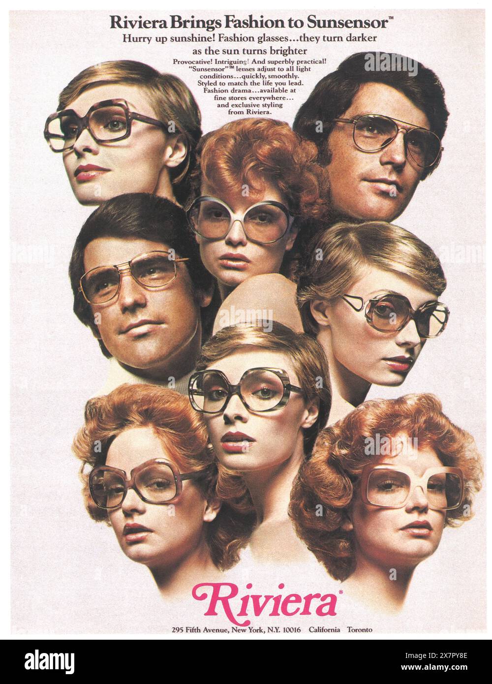1974 annuncio Riviera eyewear Foto Stock