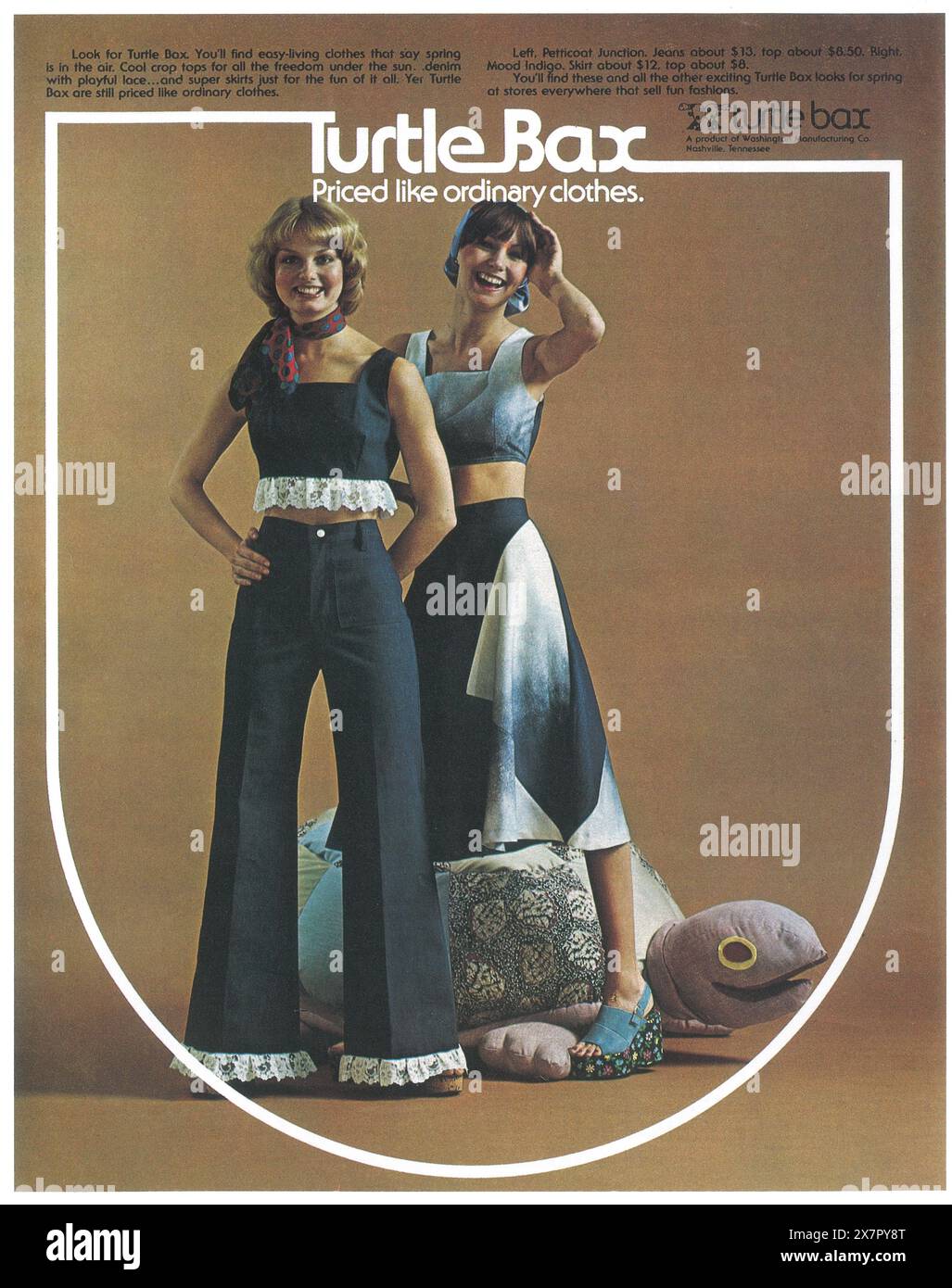 1975 annuncio sull'abbigliamento Turtle Bax Foto Stock