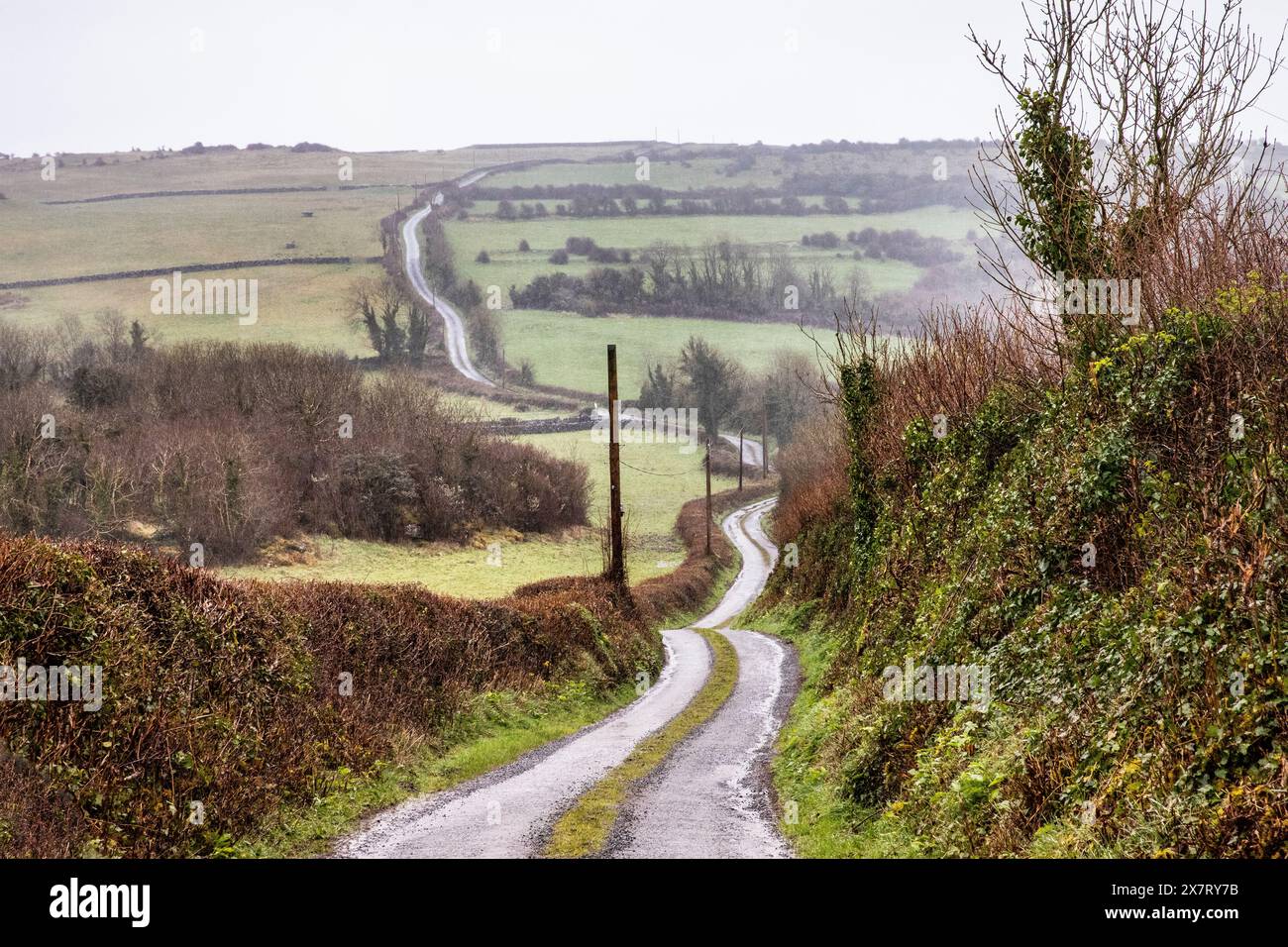 Lunga e tortuosa strada Foto Stock