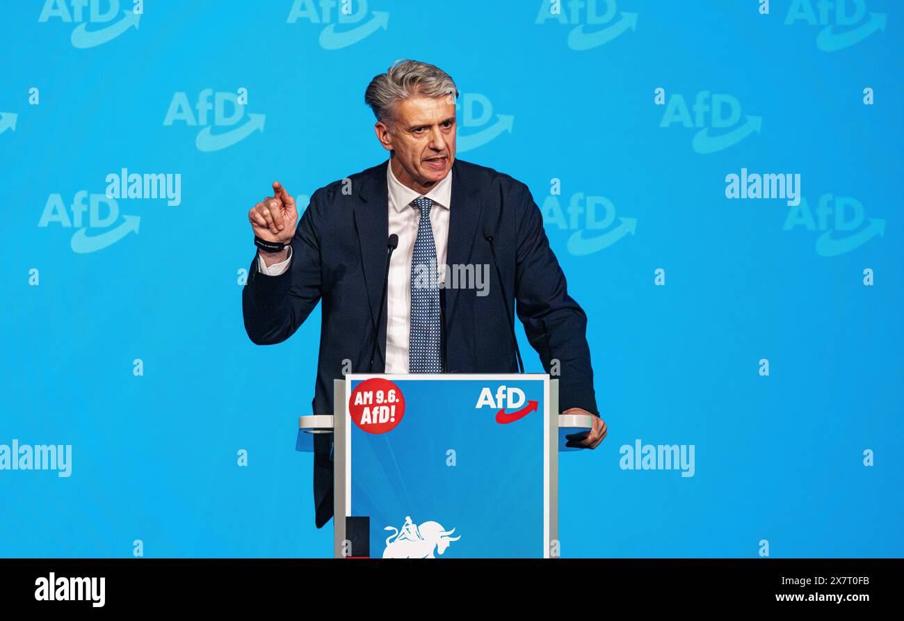 Donaueschingen, Germania, 27 aprile 2024: Il candidato dell'AfD per il Parlamento europeo Marc Jongen alla sua apparizione casalinga nel Baden-Württemberg in D Foto Stock