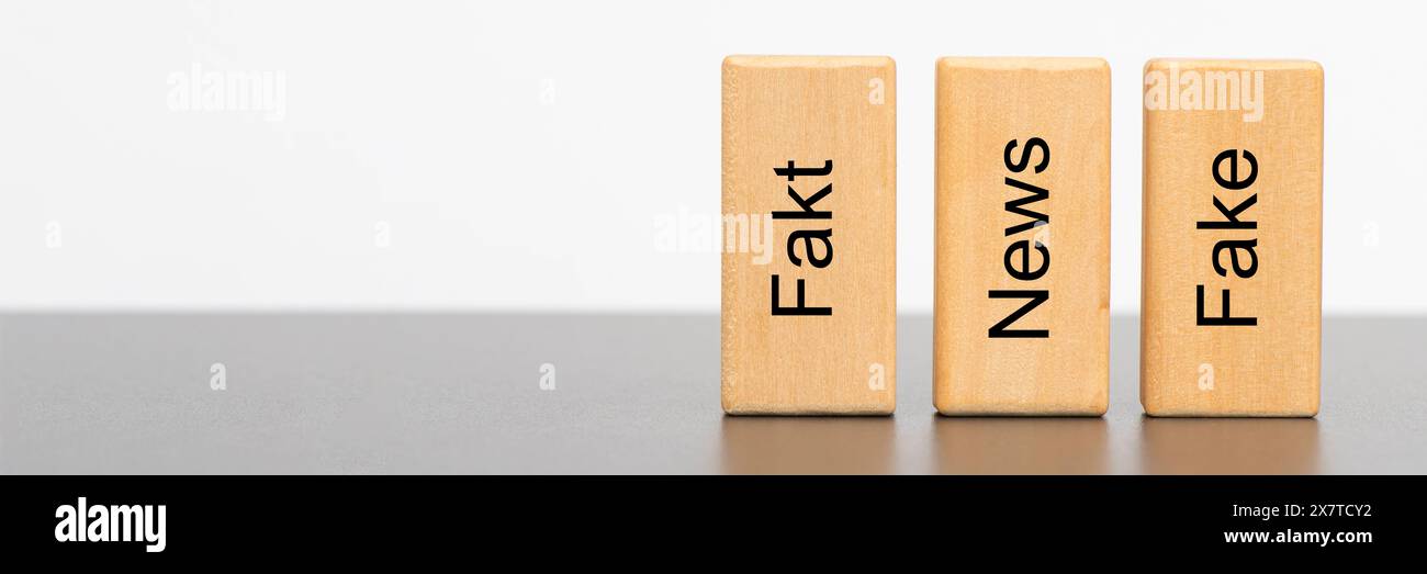 FAKT news und Fake die Unterschiede in der Berichterstattung sind Fakten, News oder Fake *** fatti e falsi le differenze nei rapporti sono fatti Foto Stock