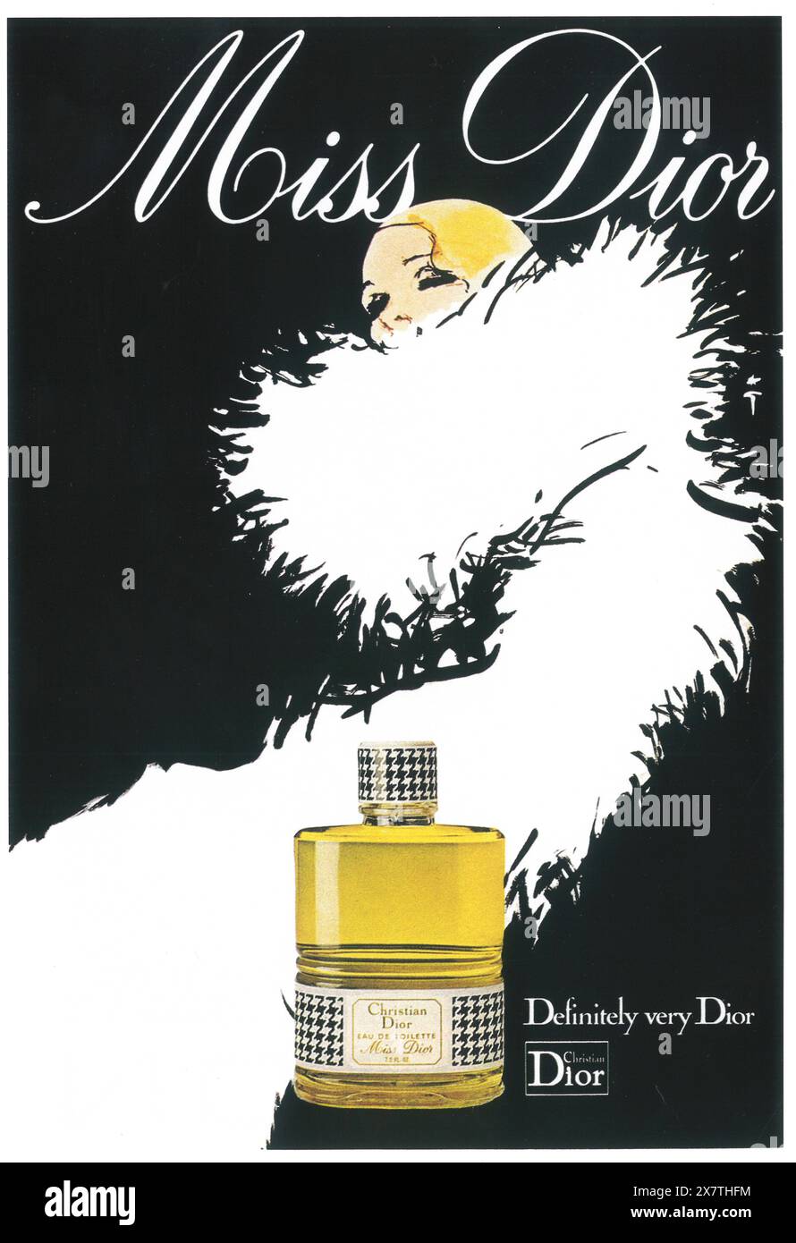 1971 annuncio di Miss Dior Perfume Foto Stock