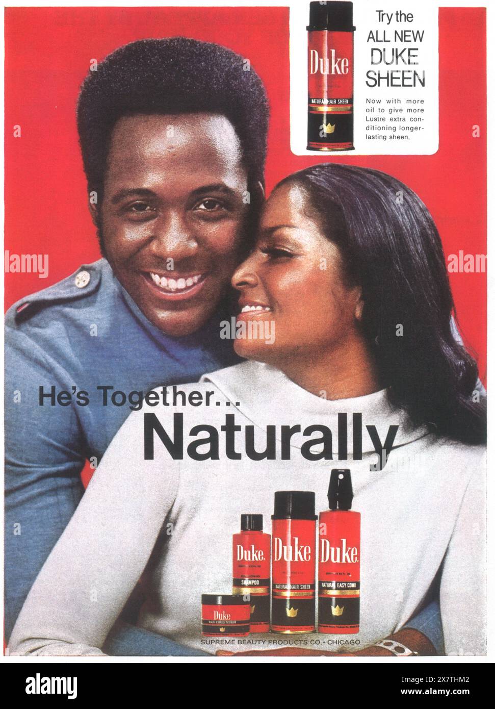 1971 Duke Hair Sheen ad Foto Stock