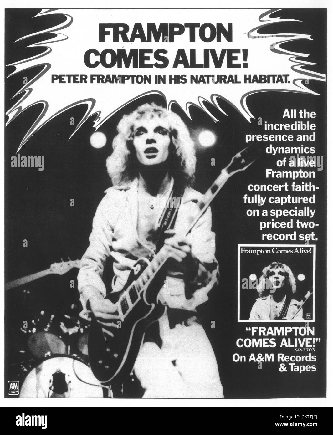 1976 Frampton prende vita! Promo - doppio album dal vivo del musicista e cantautore inglese Peter Frampton Foto Stock