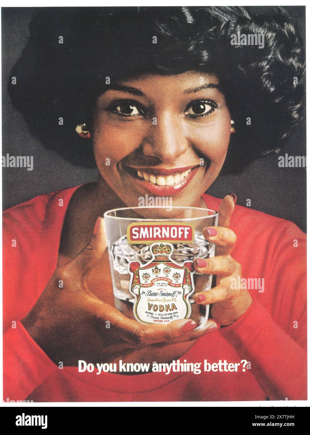 1975 Smirnoff Vodka ad - 'sapete qualcosa di meglio?' Foto Stock