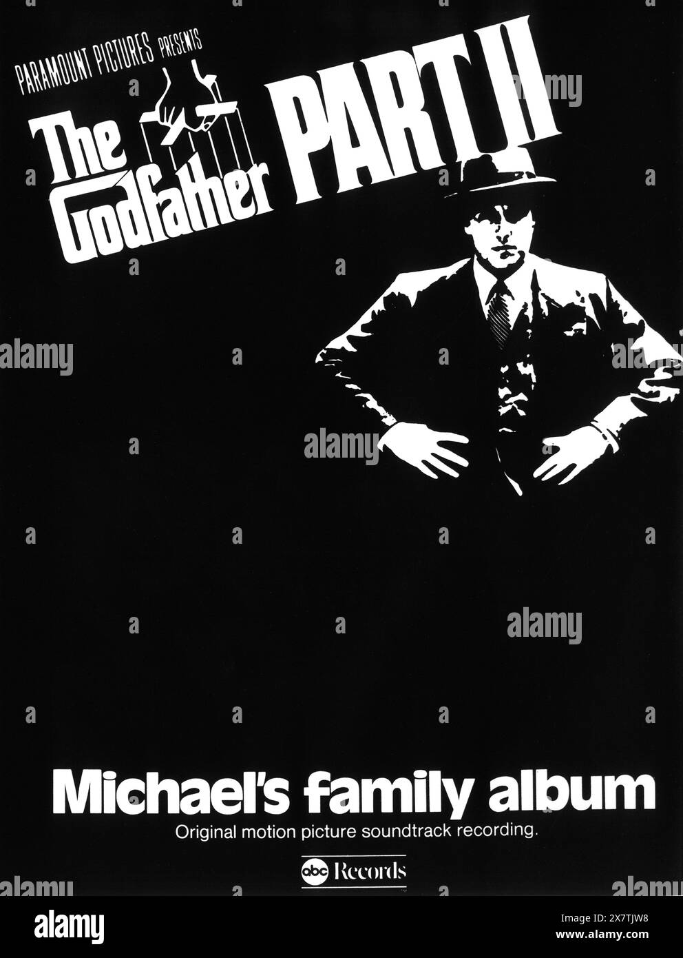 1974 il Padrino parte II poster promo del film, diretto da Francis Coppola, con al Pacino - album di famiglia di Michael Foto Stock