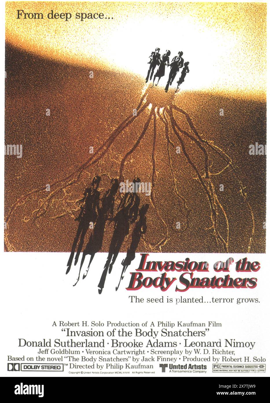 Poster del film Invasion of the Body Snatchers del 1978, diretto da Philip Kaufman poster Foto Stock