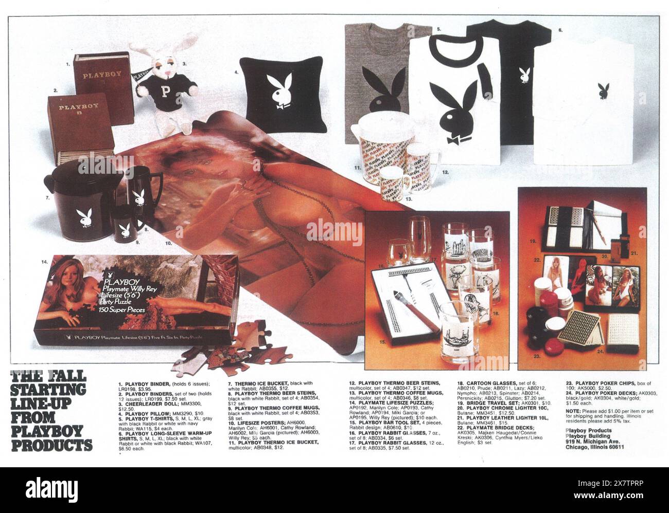 1974 annuncio prodotti Playboy - compagno di gioco, t-shirt Foto Stock