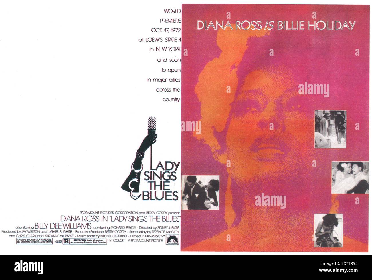 1972 Diana Ross è Billie Holiday in Lady Sings the Blues film promo Foto Stock