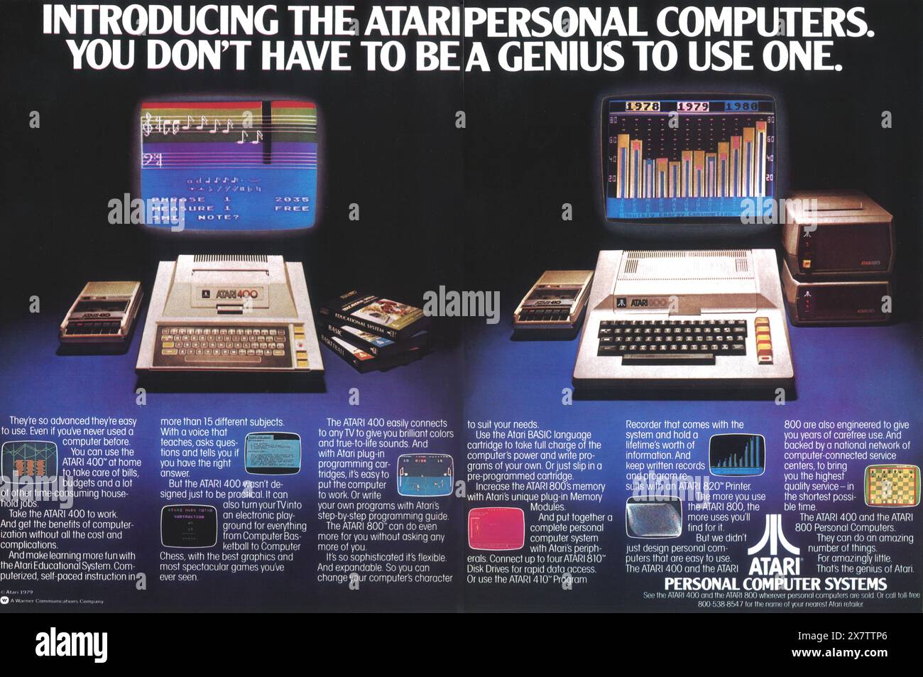 1979 annuncio ATARI 400 Personal computer Systems - ATARI Educational System Foto Stock