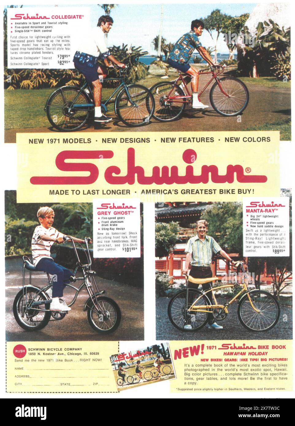 1971 Schwinn Bikes ad Foto Stock