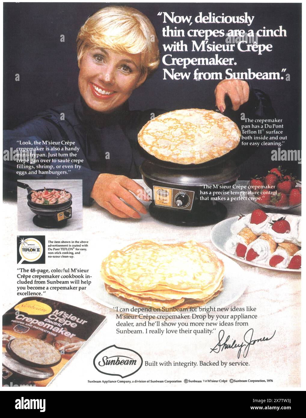 1977 SUNBEAM Crepemaker ad con Shirley Jones Foto Stock