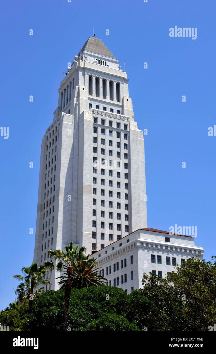 Municipio, L.A., edificio, esterno, art deco, Architecture, Los Angeles, Downtown, California, USA Foto Stock