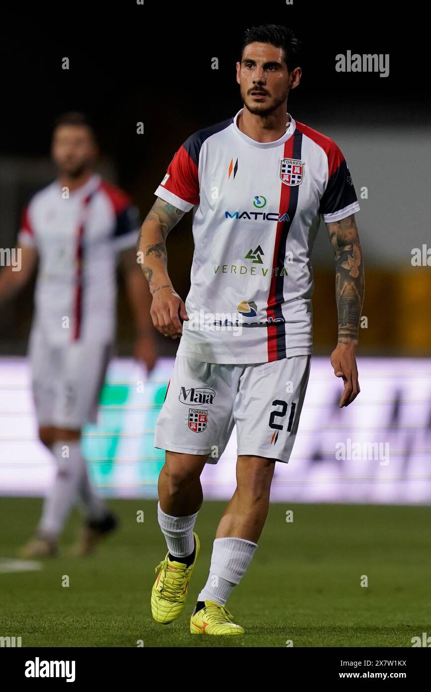 Benevento, Italia. 21 maggio 2024. Giuseppe Mastinu in azione durante la partita italiana di calcio di Lega Pro Benevento vs Torres. Crediti: Mario Taddeo/Alamy Live News Foto Stock