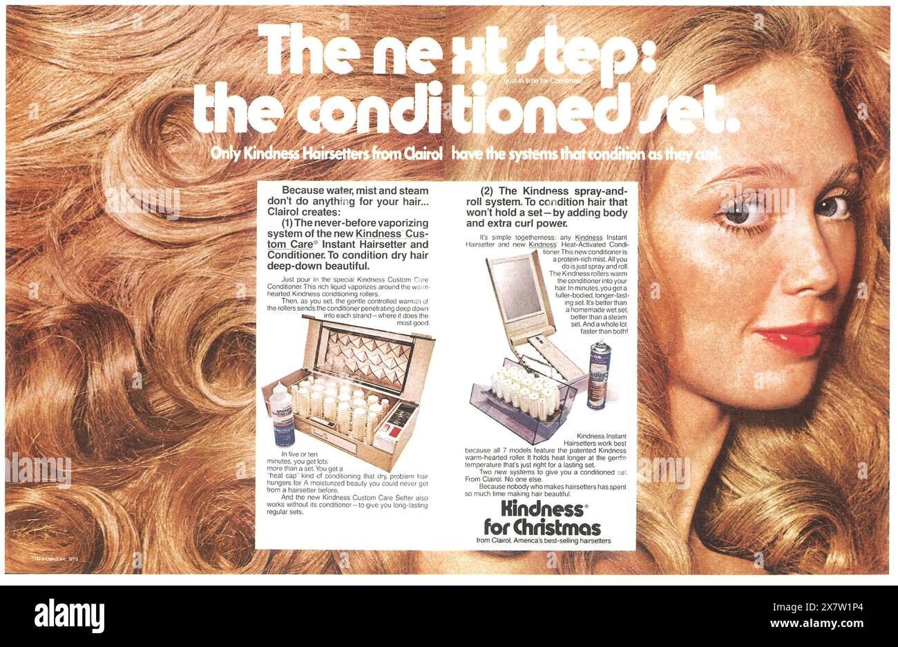 1970 Clariol Kindness Custom Care Instant Hairsetter ad Foto Stock