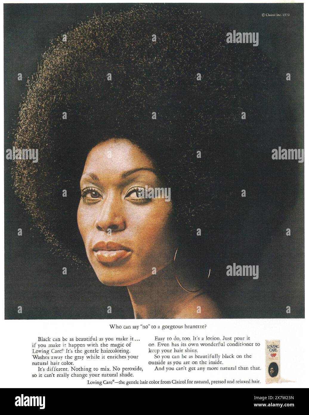 1970 annuncio Clairol Loveing Care colore capelli Foto Stock