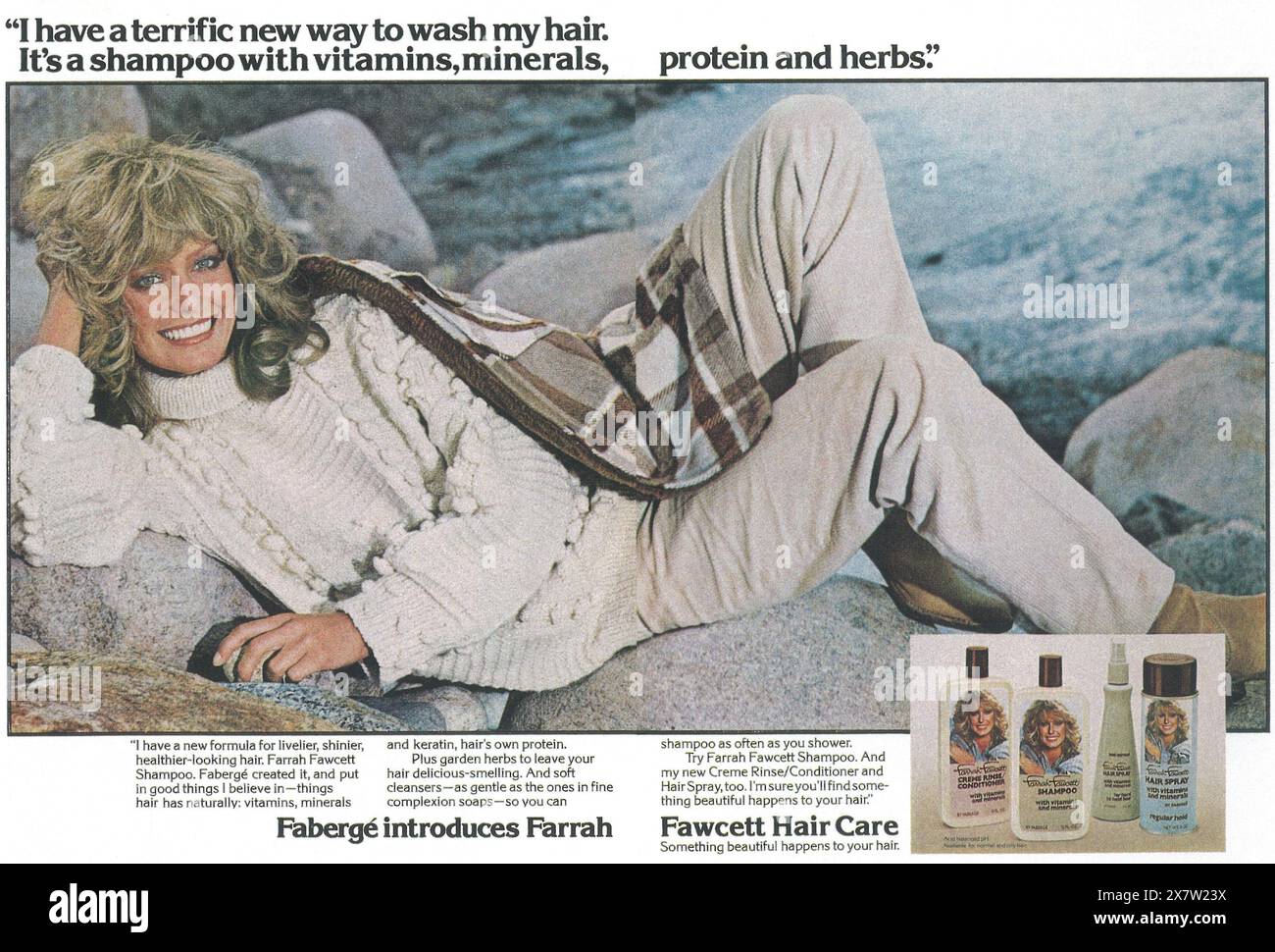 1978 Farrah Fawcett Hair Care by Faberge annuncio Foto Stock