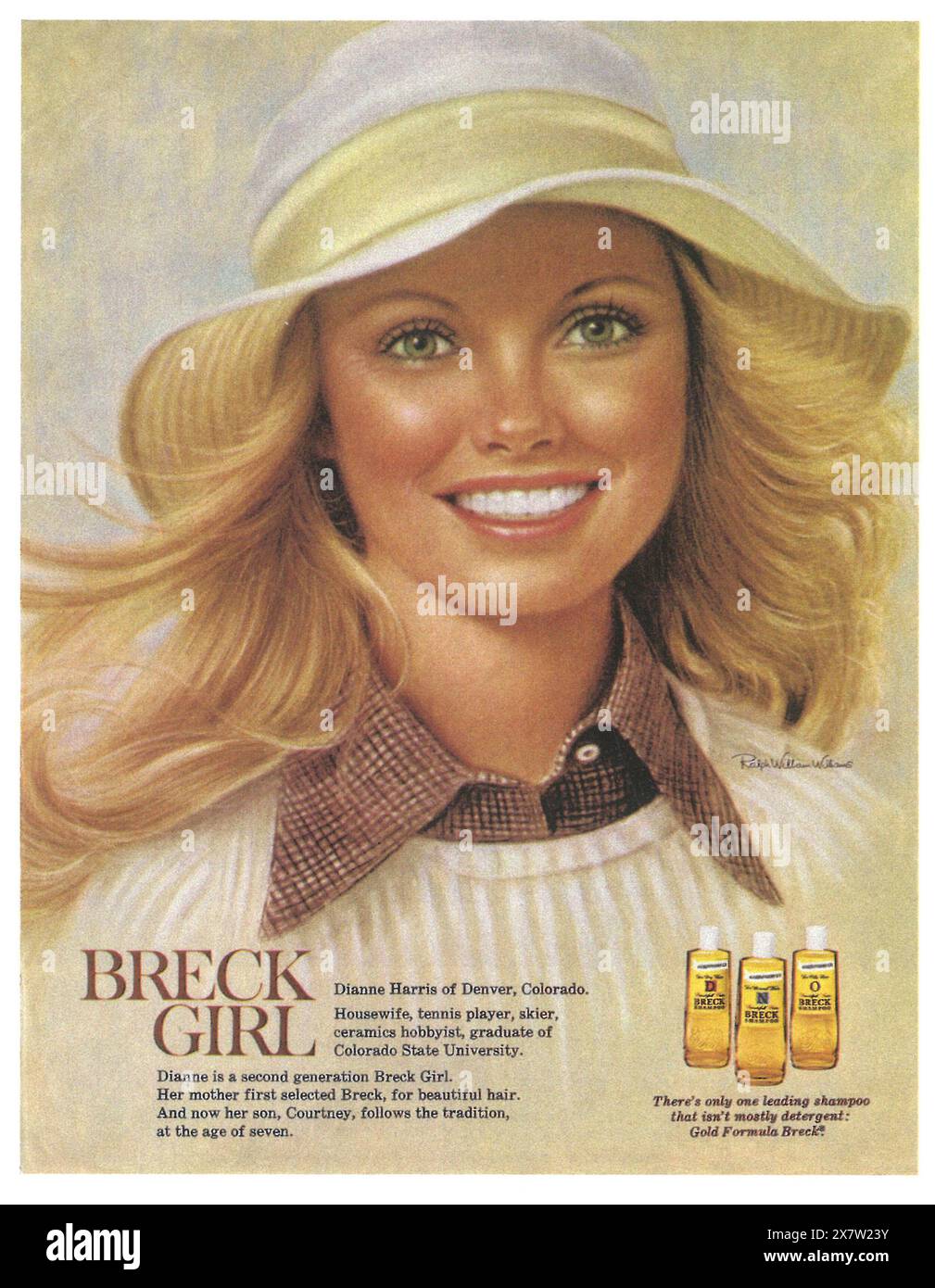 1974 Breck shampoo ad - A Breck girl posrtrait di Ralph William Williams Foto Stock