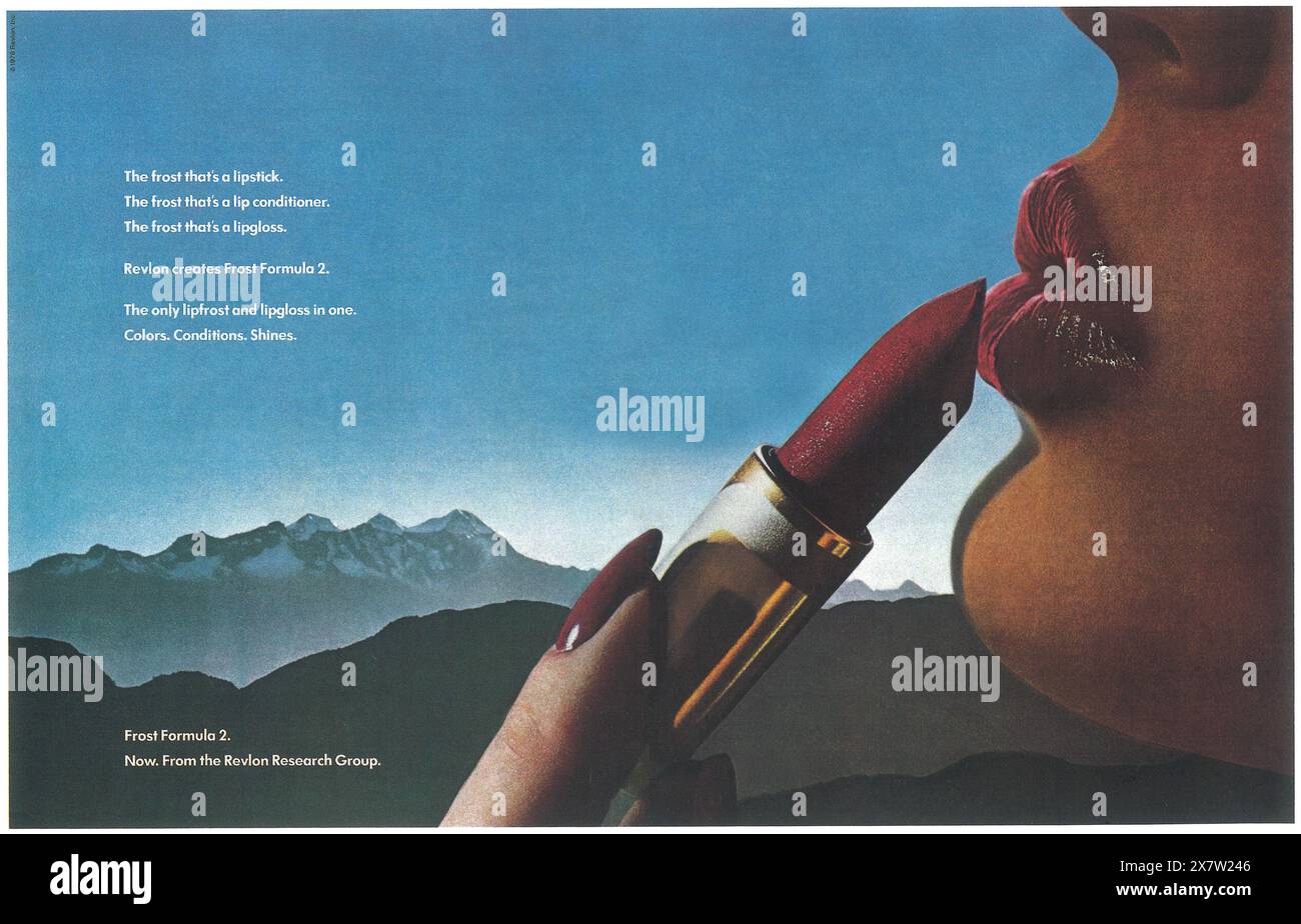 1978 annuncio sul rossetto REVLON Frost Formula 2 Foto Stock