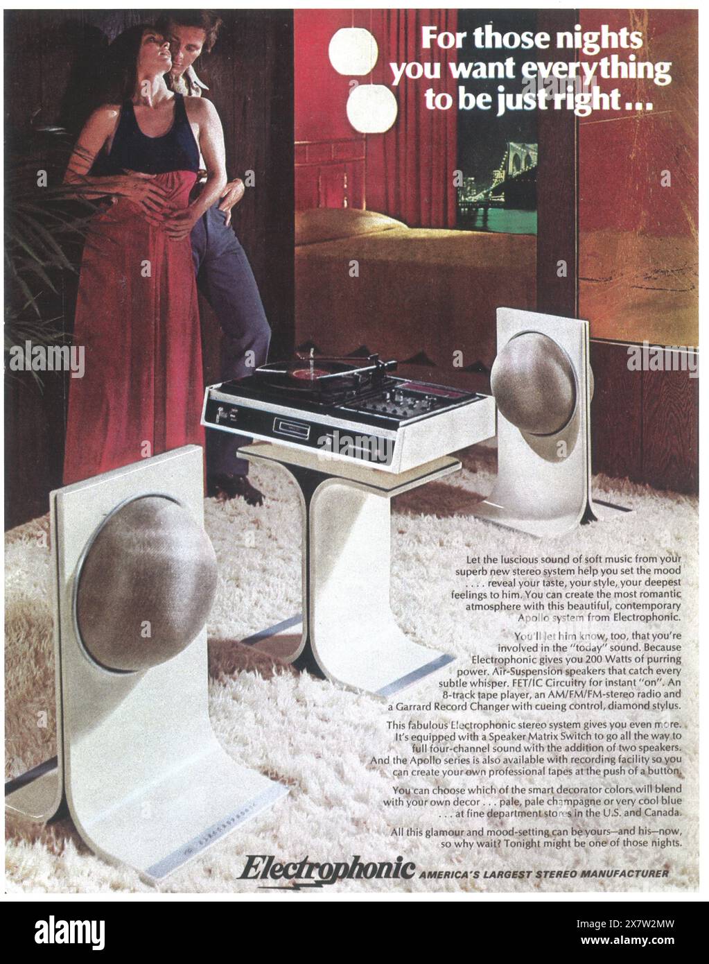 1974 stereofonici ad - 'per quelle notti vuoi che tutto sia giusto...' Foto Stock