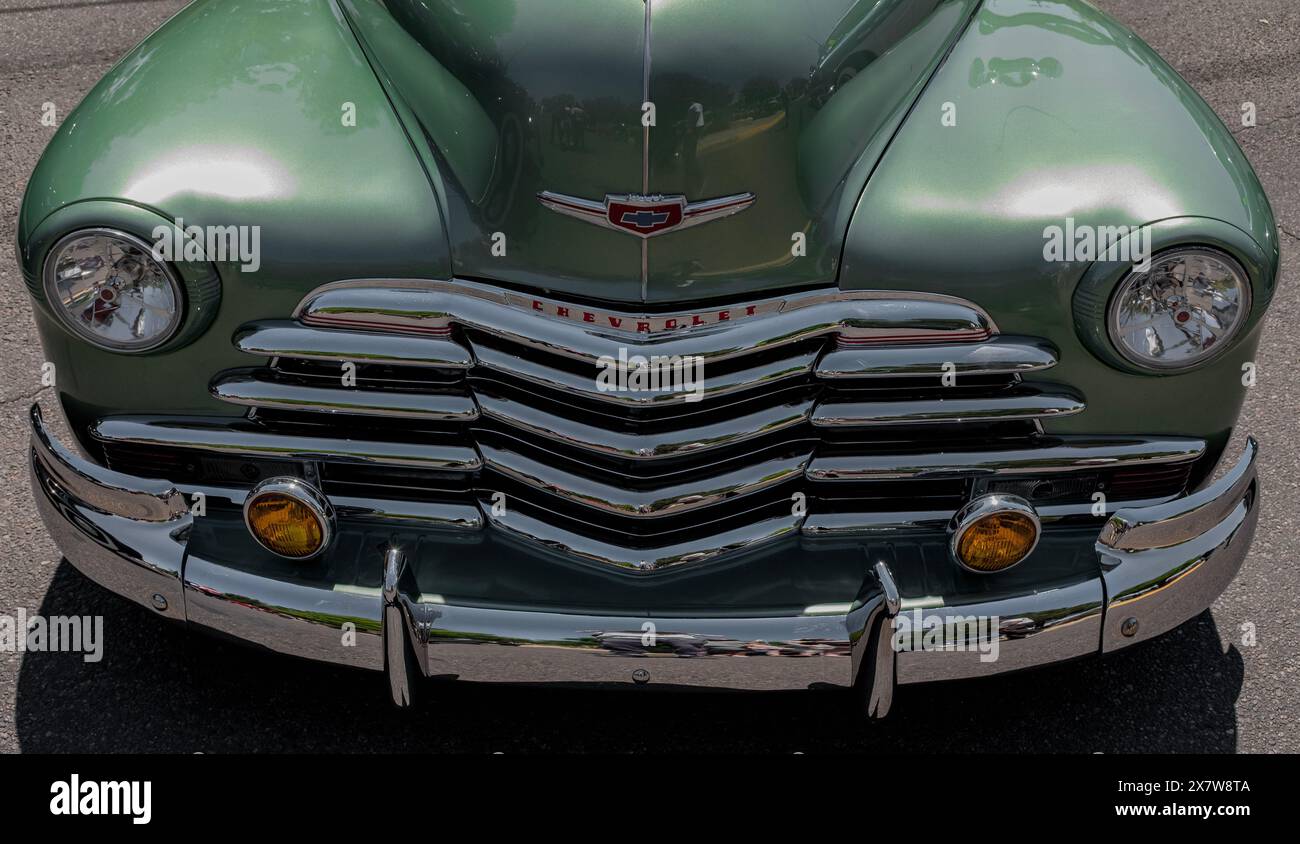 Dettagli di front-end del 38° Annual Albuquerque Museum Car Show (New Mexico) Foto Stock