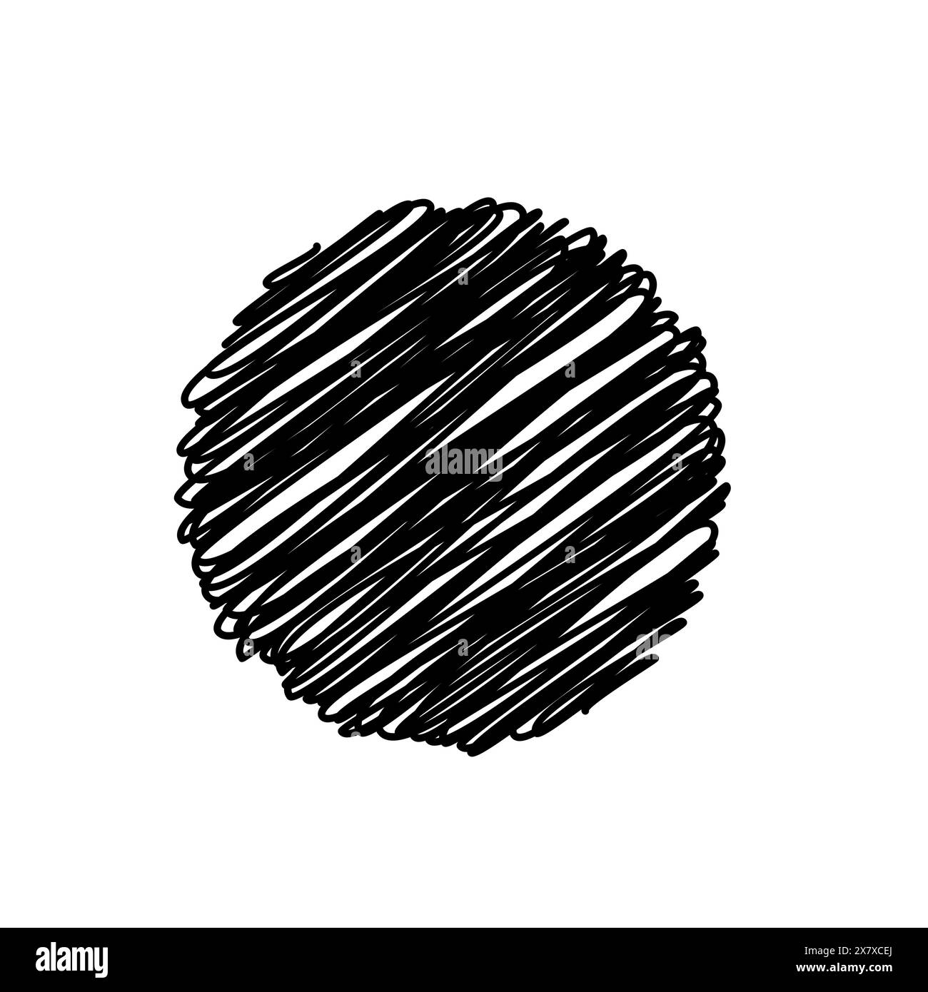 Sfondo nero abstract Circle Sketchy Scribble, Vector Design Illustrazione Vettoriale