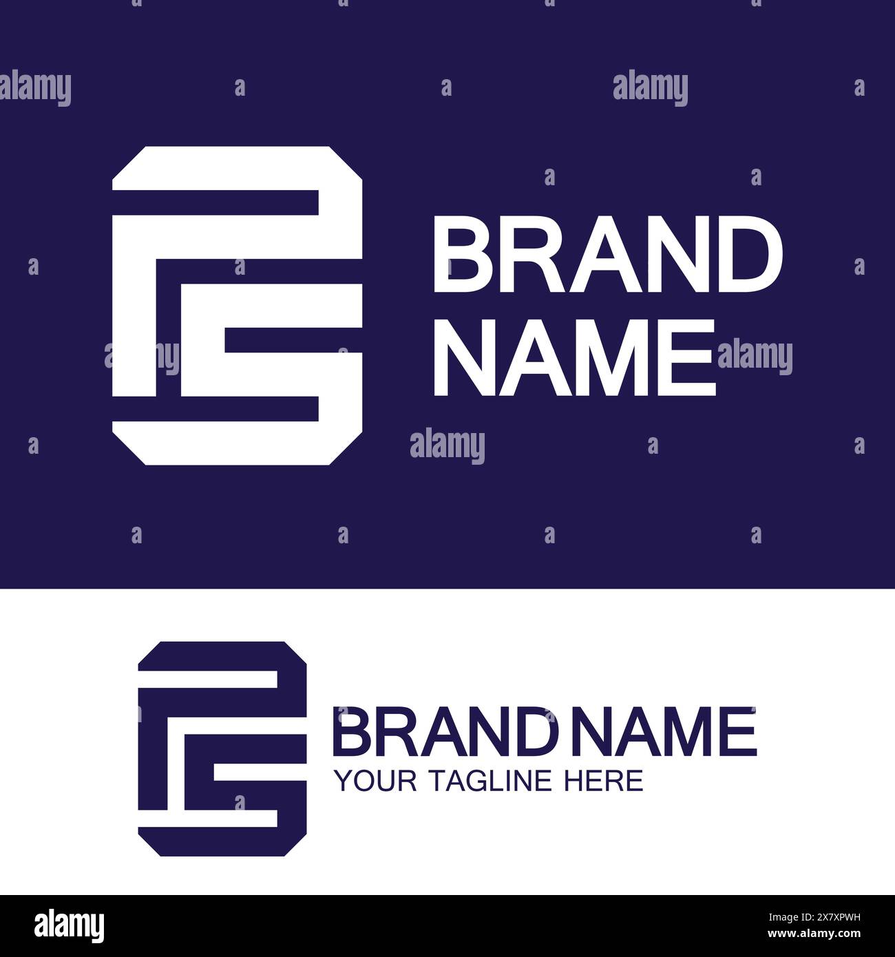 Lettere alfabetiche logo monogramma PS, SP, P e S, design elegante e professionale Illustrazione Vettoriale