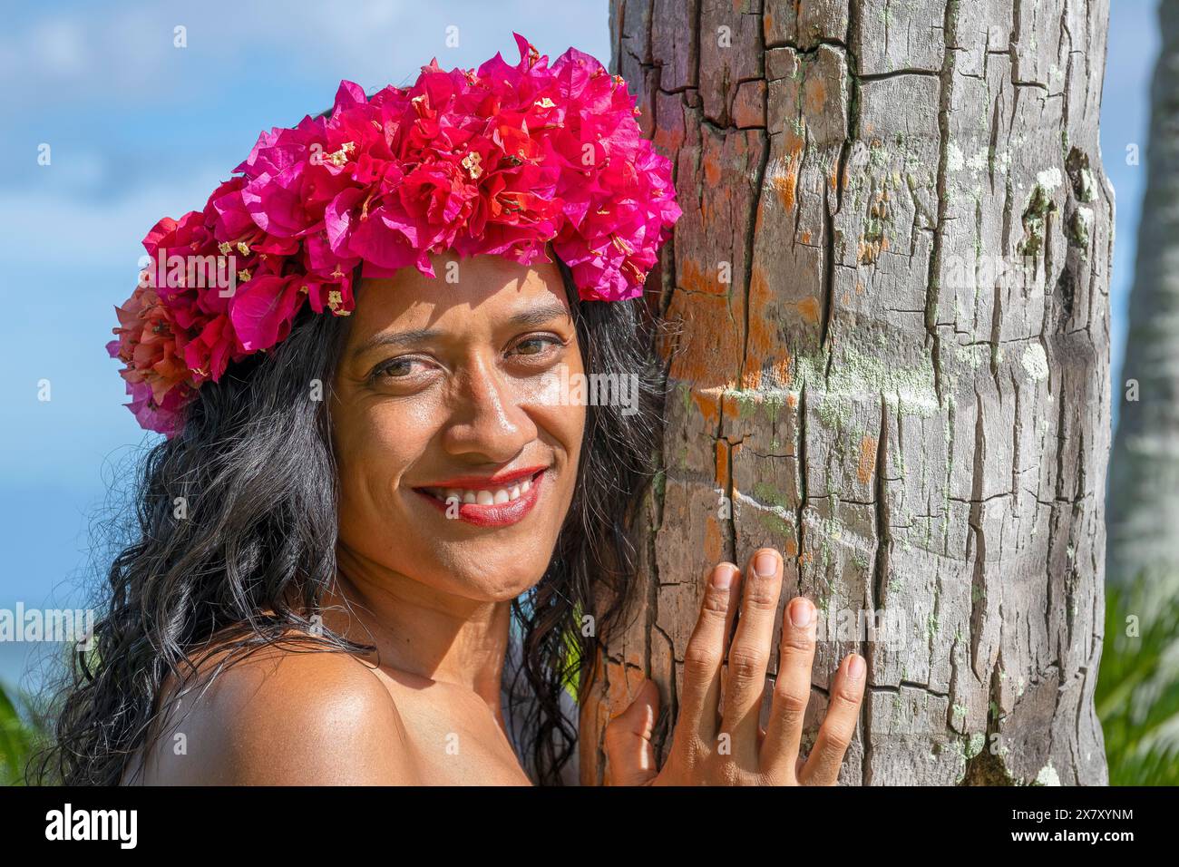South Pacific Beauty, Raiatea, Polinesia francese, Isole della società, Isole Leeward, Oceania Foto Stock