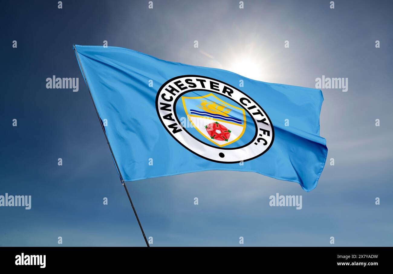 Il Manchester City Football Club è una società calcistica con sede a Manchester, Inghilterra, Foto Stock