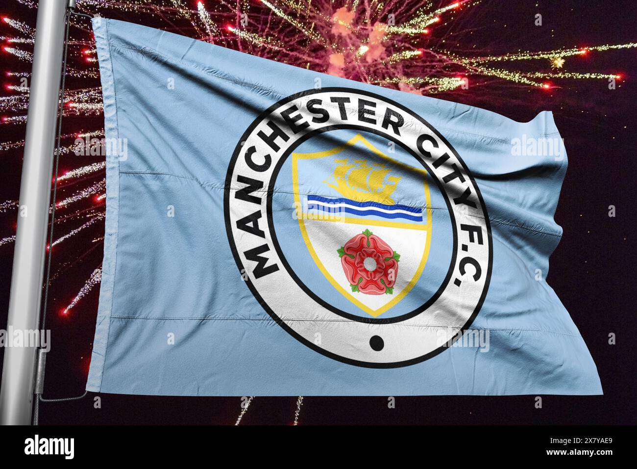 Il Manchester City Football Club è una società calcistica con sede a Manchester, Inghilterra, Foto Stock