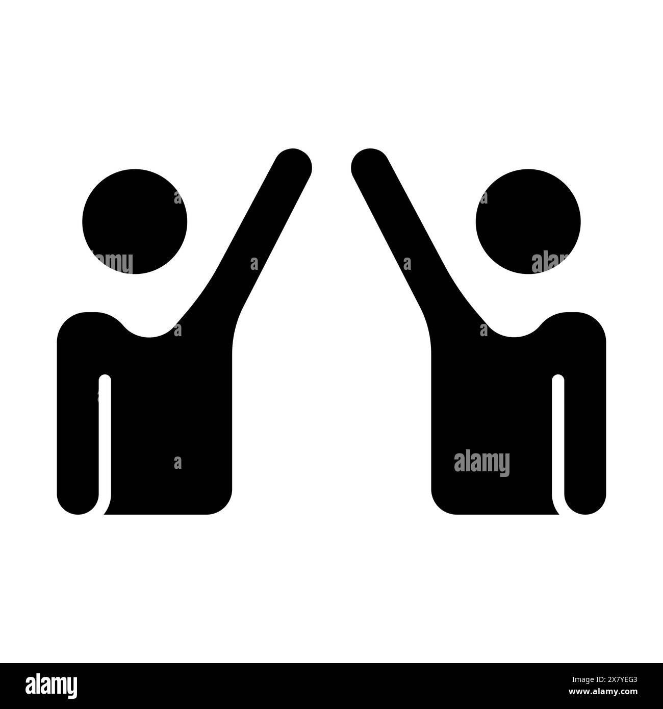 Icona di impostazione dibattito. Due figure di alto profilo, che rappresentano l'accordo, la collaborazione, il lavoro di squadra, la discussione politica, dibattito, discussione, consenso, partner Illustrazione Vettoriale