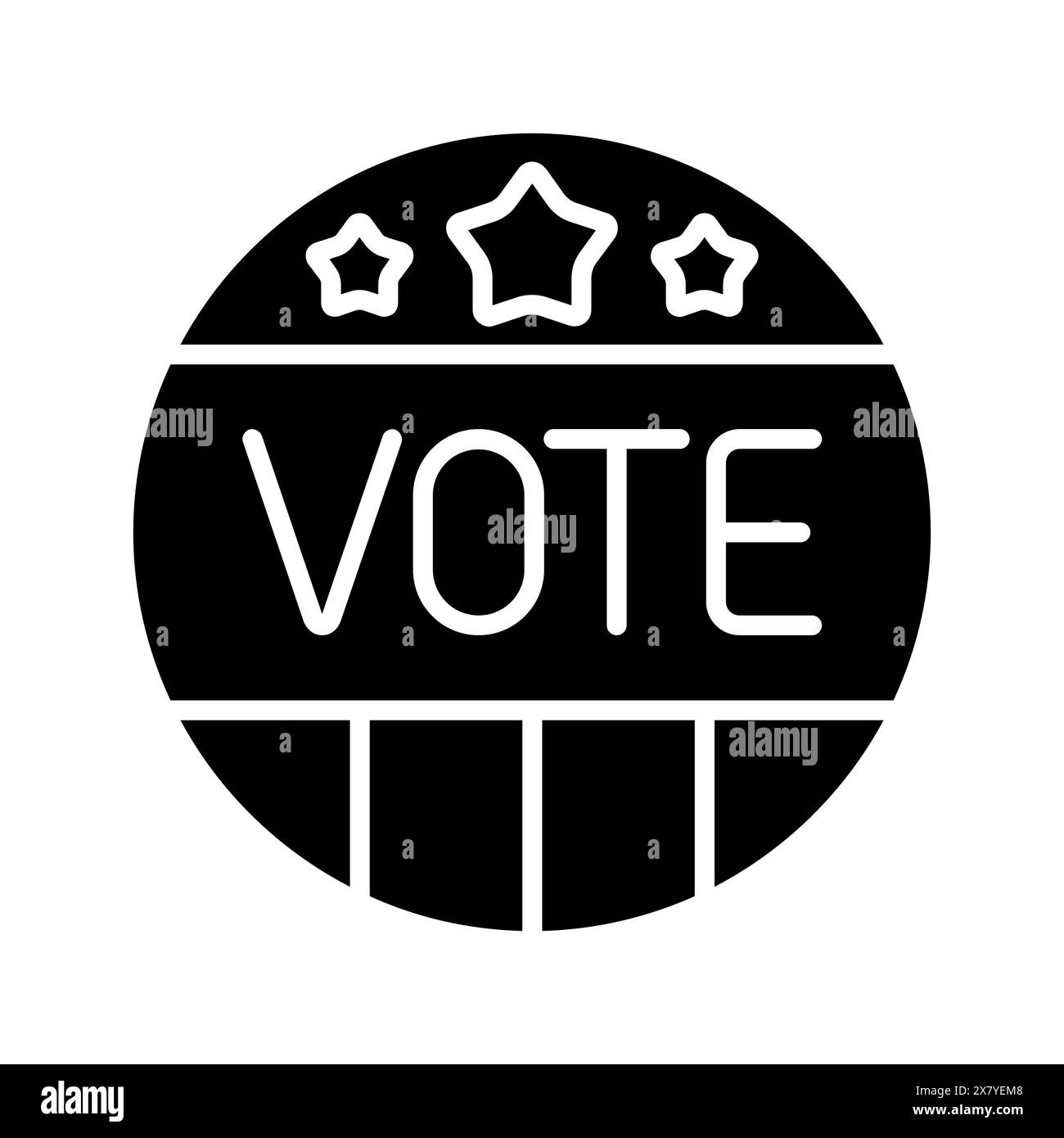 Icona del set di elezioni. Voto, edificio governativo, dimostrazione, elettori, voto elettronico, voto manuale, approvazione, disapprovazione, megafono, risultato del voto Illustrazione Vettoriale