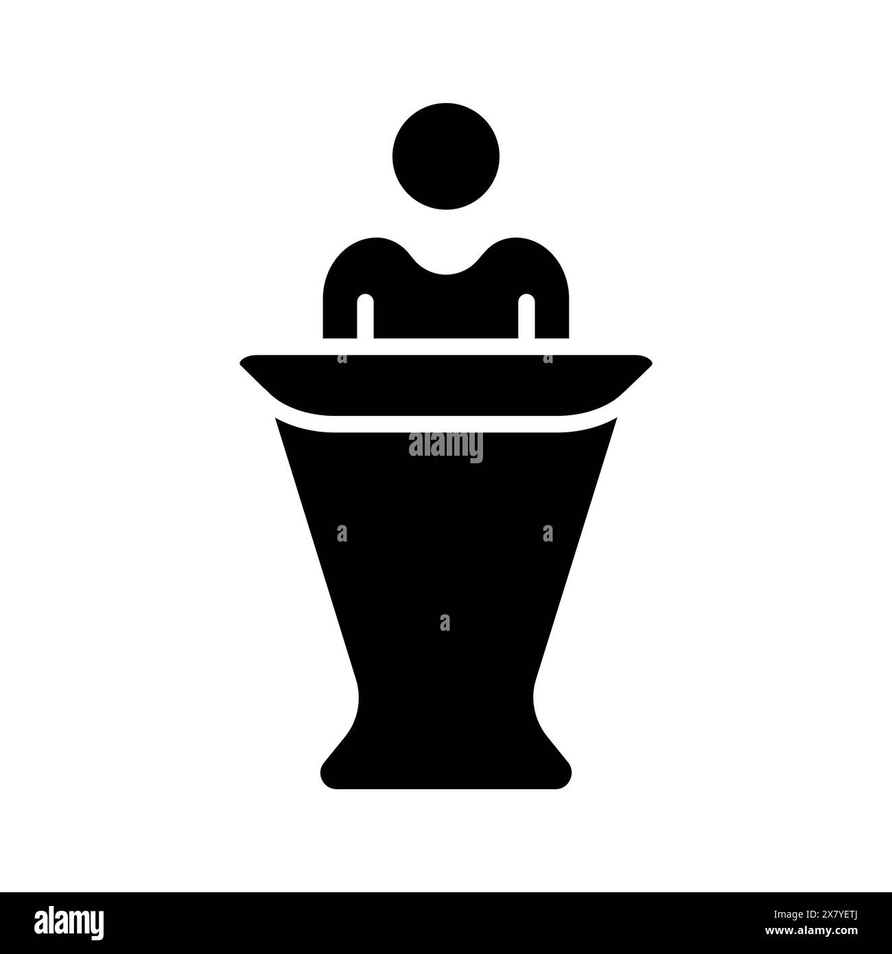 Icona di impostazione dibattito. Due figure di alto profilo, che rappresentano l'accordo, la collaborazione, il lavoro di squadra, la discussione politica, dibattito, discussione, consenso, partner Illustrazione Vettoriale