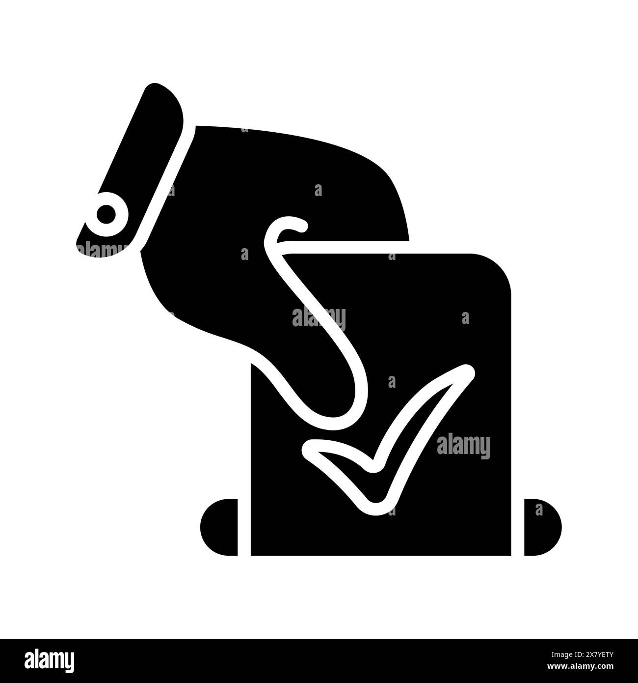 Bollettino con un segno di spunta e una croce. Elezioni, analisi, evote, timbri di controllo, votazione, candidato, elettore, seggio elettorale, presidente, parlamento, elettro Illustrazione Vettoriale