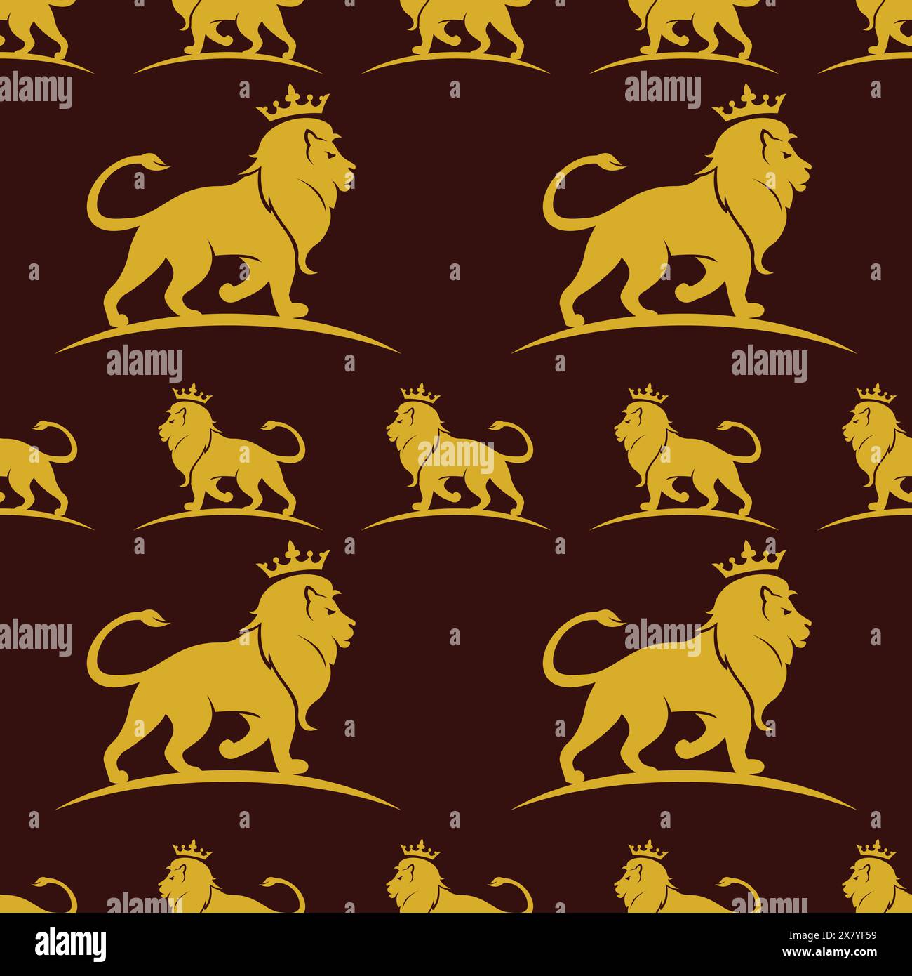Lion Seamless Pattern Simple. Vettore sfondo Leone Illustrazione Vettoriale